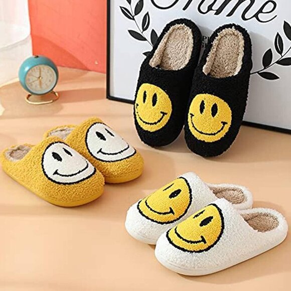 Women's Retro Plush Slippers Anti-Skid Sole White Size 5-11 Comfort Indoor - Picture 6 of 6